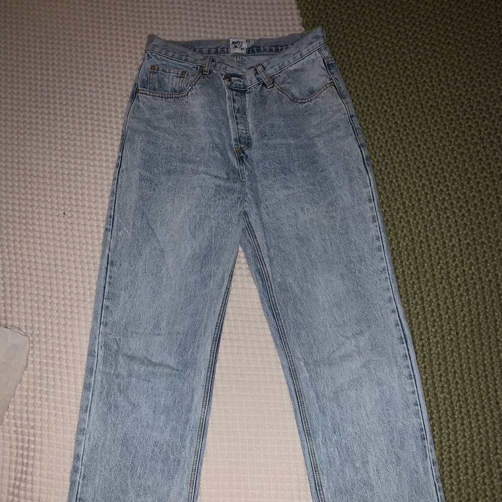 Princess Polly Criss-Cross Light Wash Jeans